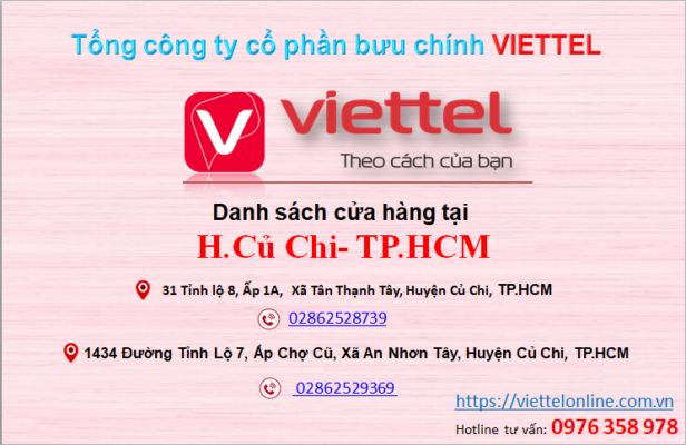 Các cửa hàng Viettel Củ Chi TP HCM