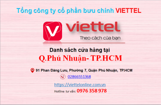 Cửa hàng Viettel Phú Nhuận TP HCM