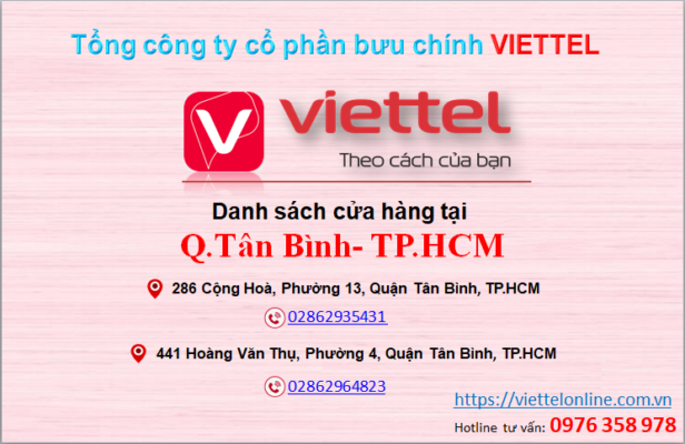 Các cửa hàng Viettel Tân Bình TP HCM