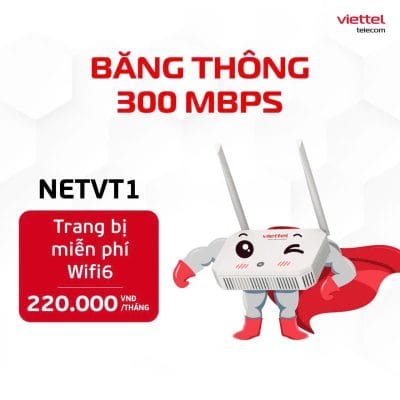 Gói NETVT1 - Gói mạng wifi 6 Viettel giá rẻ.